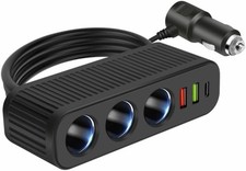 Auto KFZ Adapter Zigarettenanzünder Hub Verteiler 3 Fach plus 4 USB 12V 24V 120W