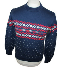 Damen Island Pullover Norweger Stil Strick ca. Gr. 40 Polyacryl Vintage