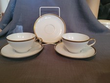 Goldrand Geschirr, Thomas Porzellan, Kaffeetassen + Untertassen