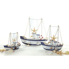 Deko Fischerboot mit Fangnetz