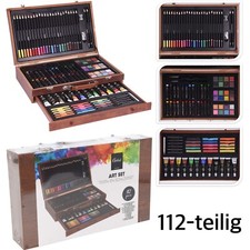 Künstlerkoffer Malkoffer 112-teilig Malset Malkasten Stiftekoffer Zeichenset