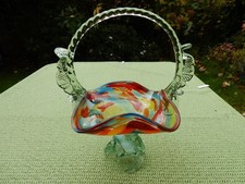 Bunte Glasschale für Diverses: Kekse, Gebäck, Obst, aber auch Blumen etc.....