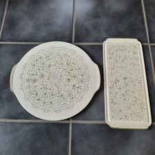 Grünstadt Keramik Tortenplatte und Königskuchenplatte 