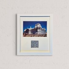 Christo - „The Wrapped Reichstag“ Offsetdruck mit original Stofffetzen