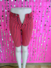 VINTAGE MUSTANG STRETCH BERMUDA # STRIPES ROT SCHWARZ GESTREIFT # GRÖßE XS # 