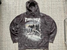Trasher Skateboard Magazine 13 Wolves Hoodie M Vintage Tie Dye x The Mountain