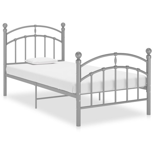 Bettgestell grau metall - grau,