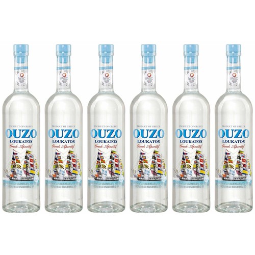 Ouzo loukatos 38 vol - 6x,