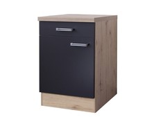 Küchenunterschrank - 60 cm breit - Anthrazit San Remo Eiche – Lino