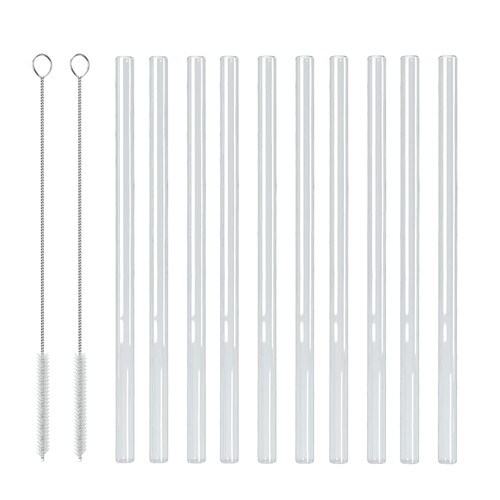 10x glas strohhalme lang - 10x,