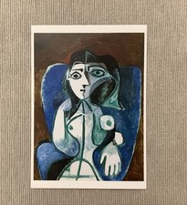 1 Postkarte, Frau im blauen
