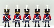 5 x GARDE HUSAR DRAGONER SOLDAT ROYAL ROT + BLAU Playmobil zu Napoleonic Custom