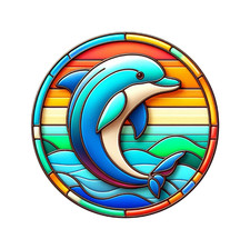 XXL 30X30 Autoaufkleber Delfin