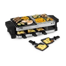 Raclette Tischgrill 2in1 1500 Watt Grillplatte Naturstein 8 Personen Thermostat