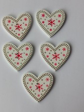 große Knöpfe Herz Schneeflocke Holz Basteln Weihnachten