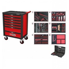 KS Tools RACINGline Werkstattwagen SCHWARZ/ROT mit 598 Werkzeugen