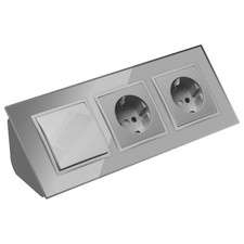 Glas Steckdosenblock