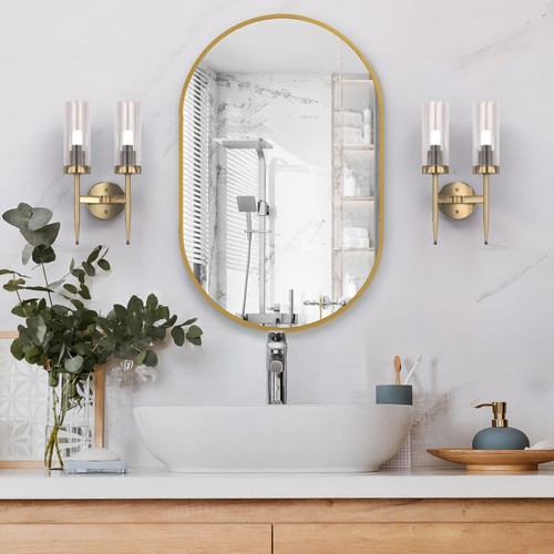 Oval wandspiegel mit gold - oval,