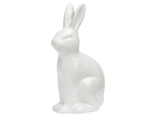Hase aus Keramik Osterdeko Osterhase Dekofigur - weiss B8xH16xT6cm