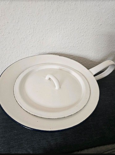 Emaille ddr bettpfanne mit - emaille,