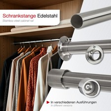 Garderobenstange Schrankrohr Edelstahl Ø25mm mit Stangenlager Tube/Circle SOTECH