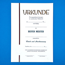 DDR Urkunde Bestes Meister