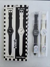 SWATCH GENT SPECIAL BLACK & WHITE SET - NEUWARE - (WHITE HOURS + BLACK MINUTES)
