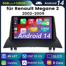 6+128GB Android14 8Kern SWC CarPlay Für Renault Megane II 2 2002-2009 Autoradio
