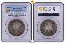 Münze 5 Reichsmark 1932 J Goethe PCGS AU55 schöne Patina sehr selten nswleipzig