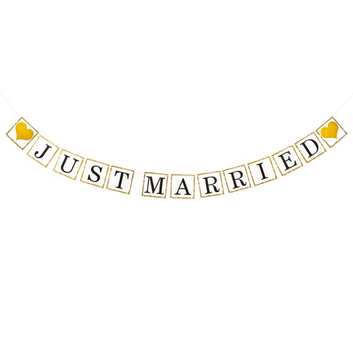 Just married girlande - just,