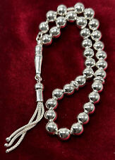 Gümüs Tesbih Gümüş 7mm Küre Tespih 925 Silber Gebetskette Misbaha Amber Rosary