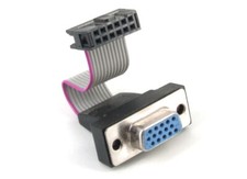 VGA Extension Cable HD-15 to 12-Pin IDC Internal Ribbon Cable Flachband Kabel