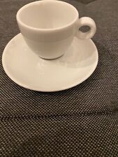 Espressotassen & Untertassen Set - 2 weiße dickwandige Porzellan Tassen