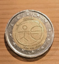 2 Euro Münze mit Strichmännchen Serie WWU 1999-2009 Spanien Gedenkmünze Münze