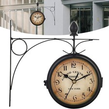 Zweiseitige Bahnhofsuhr Retro