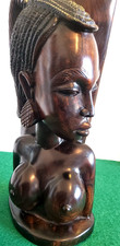 Afrikanische Ebenholz Skulptur Junge Frau Figuren wunderschöne Meisterwerk 20.Jh