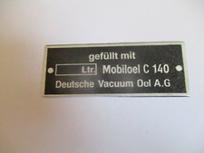 Typenschild schild mobilöl - schild,