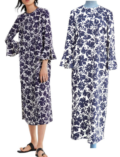 Zara kleid geblümt midi weiß - zara,