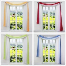 Querbehang Gardine Freihanddeko Transparent Deko Gardinen Schals Vorhang Voile
