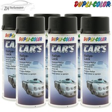6x DUPLI COLOR Cars Lackspray Schwarz seidenmatt 400ml