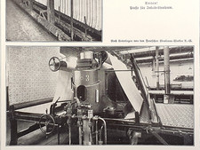 Alte Lithographie, Linoleum und Linkruska, ca. 1930, Granit-Linoleum, Bodenbelag