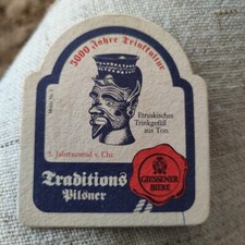 Alter Bierdeckel, GIESSENER BIERE, 5000 Jahre Trinkkultur, Gießen 1974😁C2