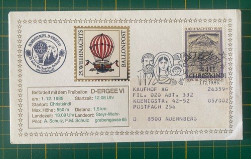 Ballonpost 1985 christkindl - 1985,