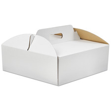 Tortenkarton 26x26x15 cm Weiß – Stabile Kuchenbox | Karton für Torte & Gebäck |