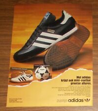Seltene Werbung ADIDAS SOCCER INDOOR & DIAMANT Schuhe Tango-Barcelona Ball 1983