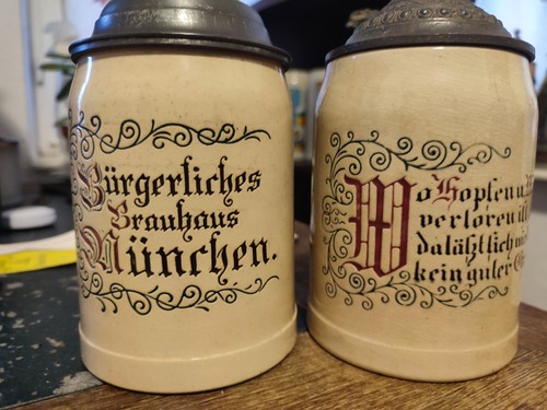 Zwei bierkrüge bürgerliches - bierkrüge,