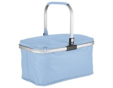 TOPMOVE Einkaufskorb Shopper Basket Korb Einkaufen faltbar Alurahmen hellblau