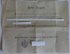 Sammleranfertigung: Besitzzeugnis Urkunde 1870/71 EK Eisernes Kreuz 
