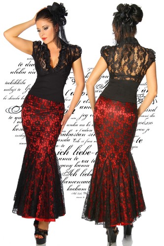 11734 damen rock lang rot - 11734,