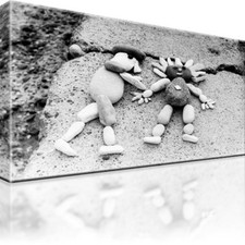 Menschen Steine Valentinstag Liebe Schwarz Weiss Bilder auf Leinwand